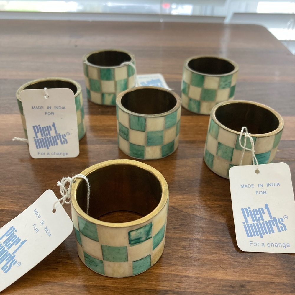 Vintage Pier 1 napkin ring holders